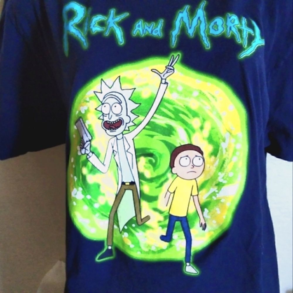 MEN'S  T- SHIRT RICK & MORTY  Adult Swim Graphic  Black Ripple Junction  Size XL